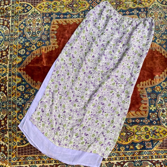 Vintage Y2K maxi skirt double slit maxi floral flower purple cottagecore skirt - Picture 5 of 6